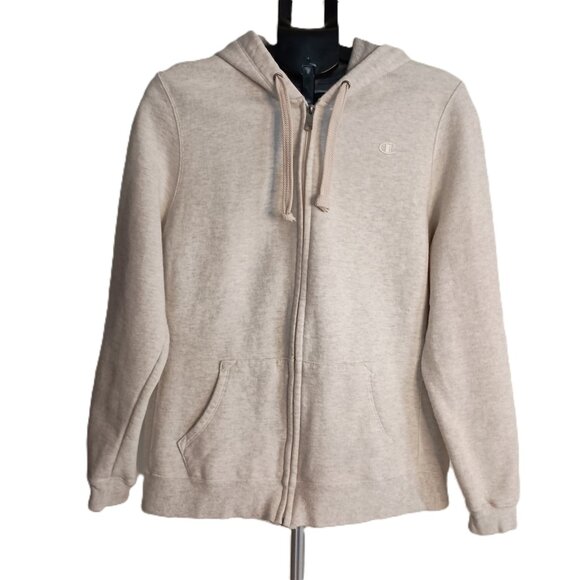 Champion Women’s Eco Fleece Full Zipper Tan Hoodie Size XL - Picture 2 of 16